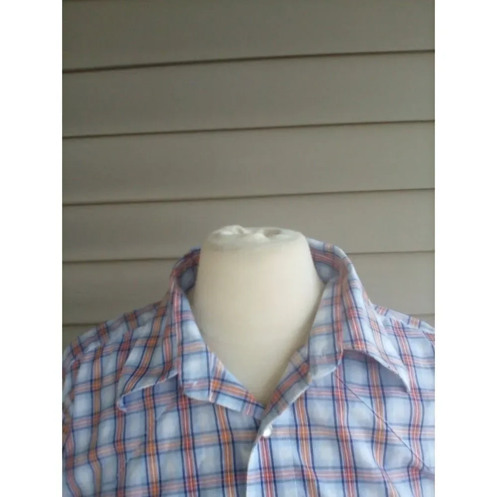 Wrangler Men's Shirt Vintage 90s Plaid Western Short Sleeve New Without Tags L